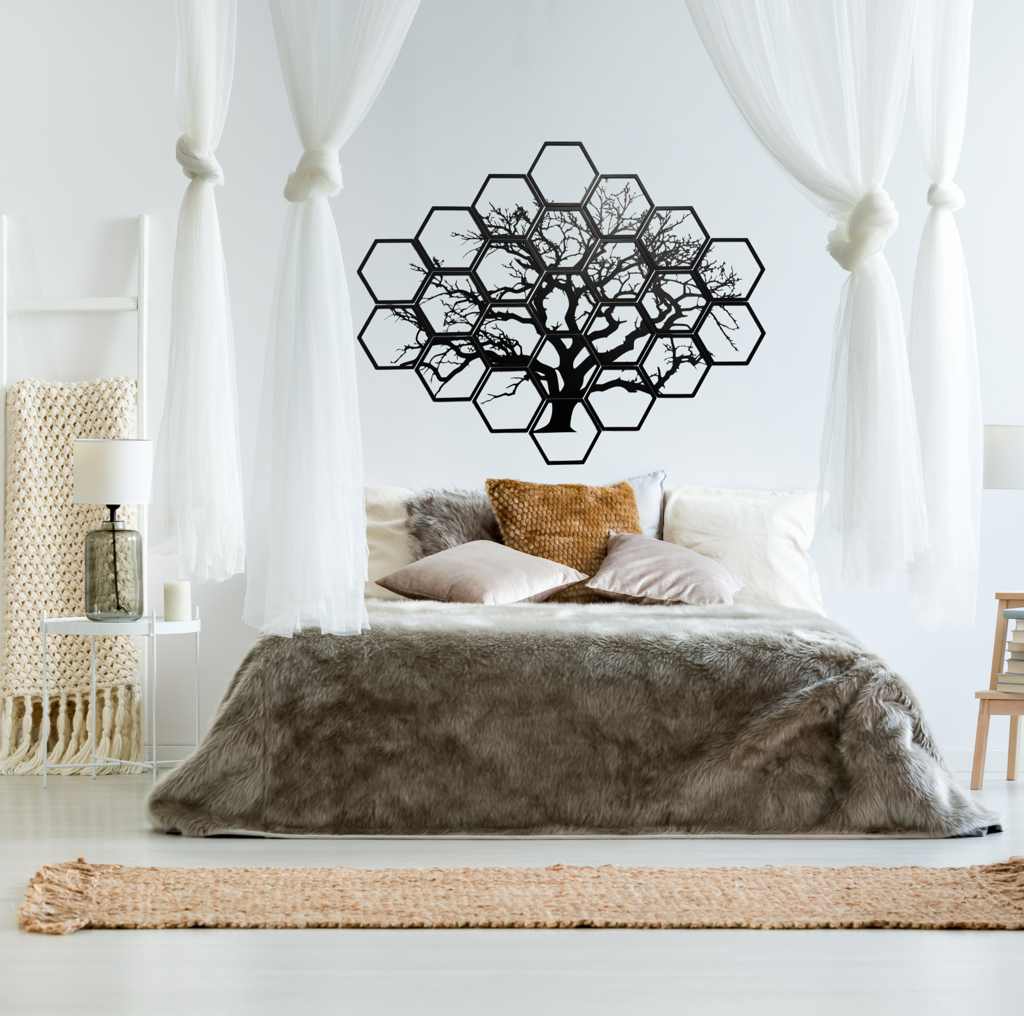 Hexagonal Tree Wall Art