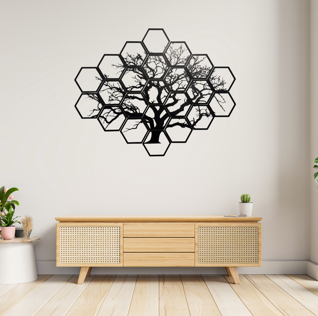 Hexagonal Tree Wall Art