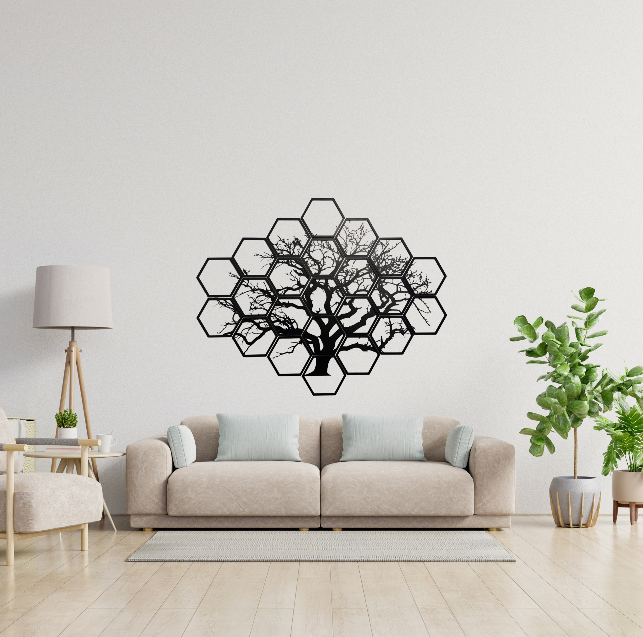 Hexagonal Tree Wall Art