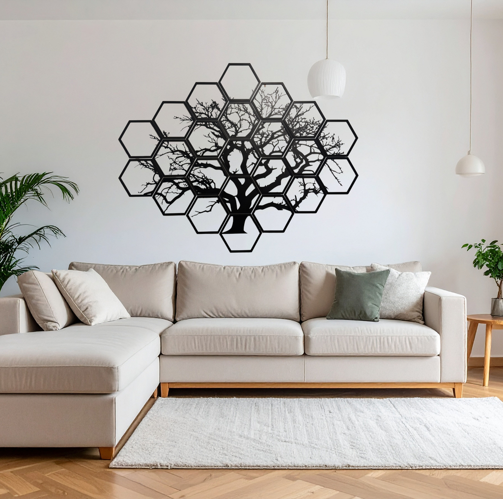Hexagonal Tree Wall Art