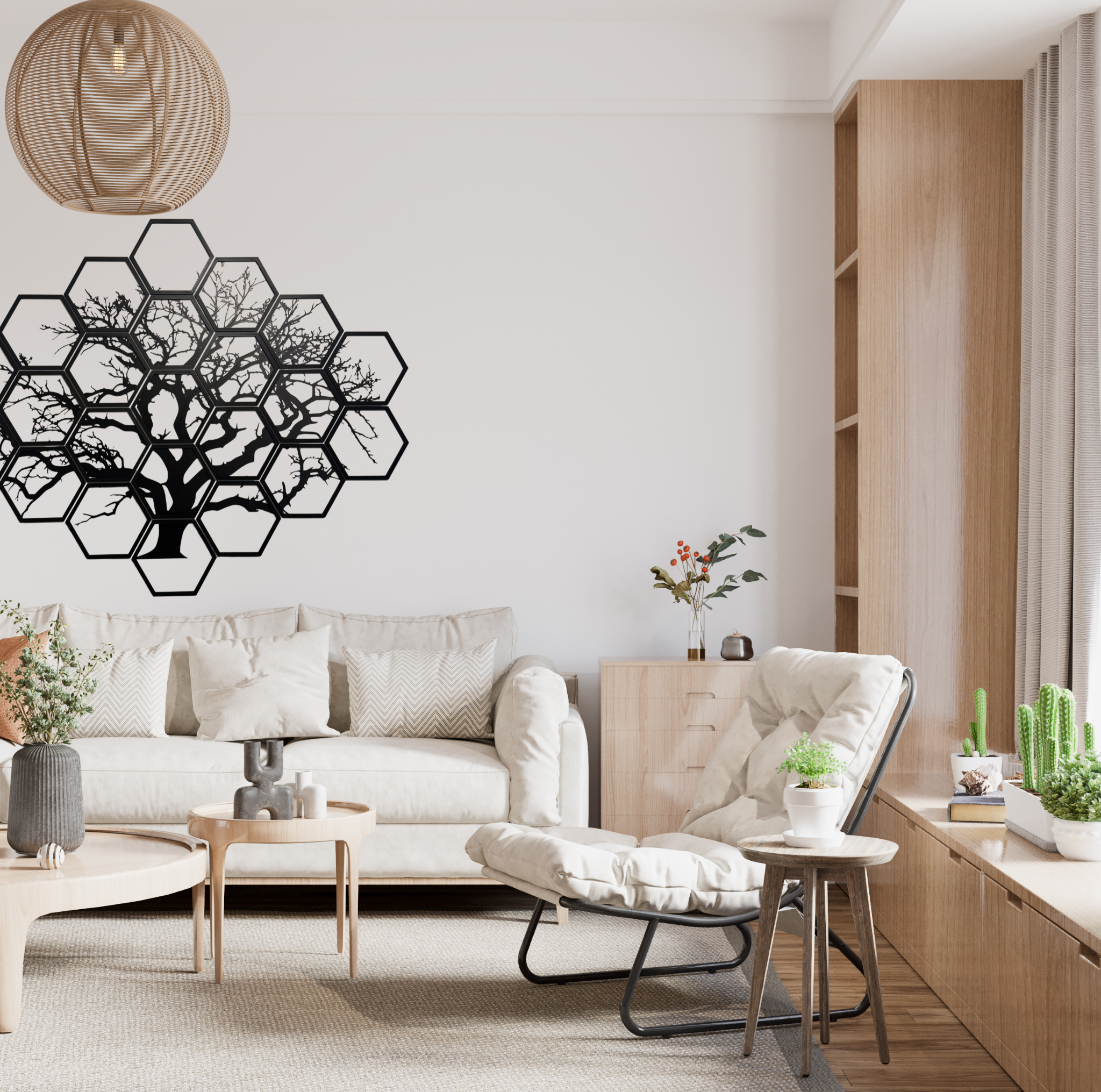 Hexagonal Tree Wall Art